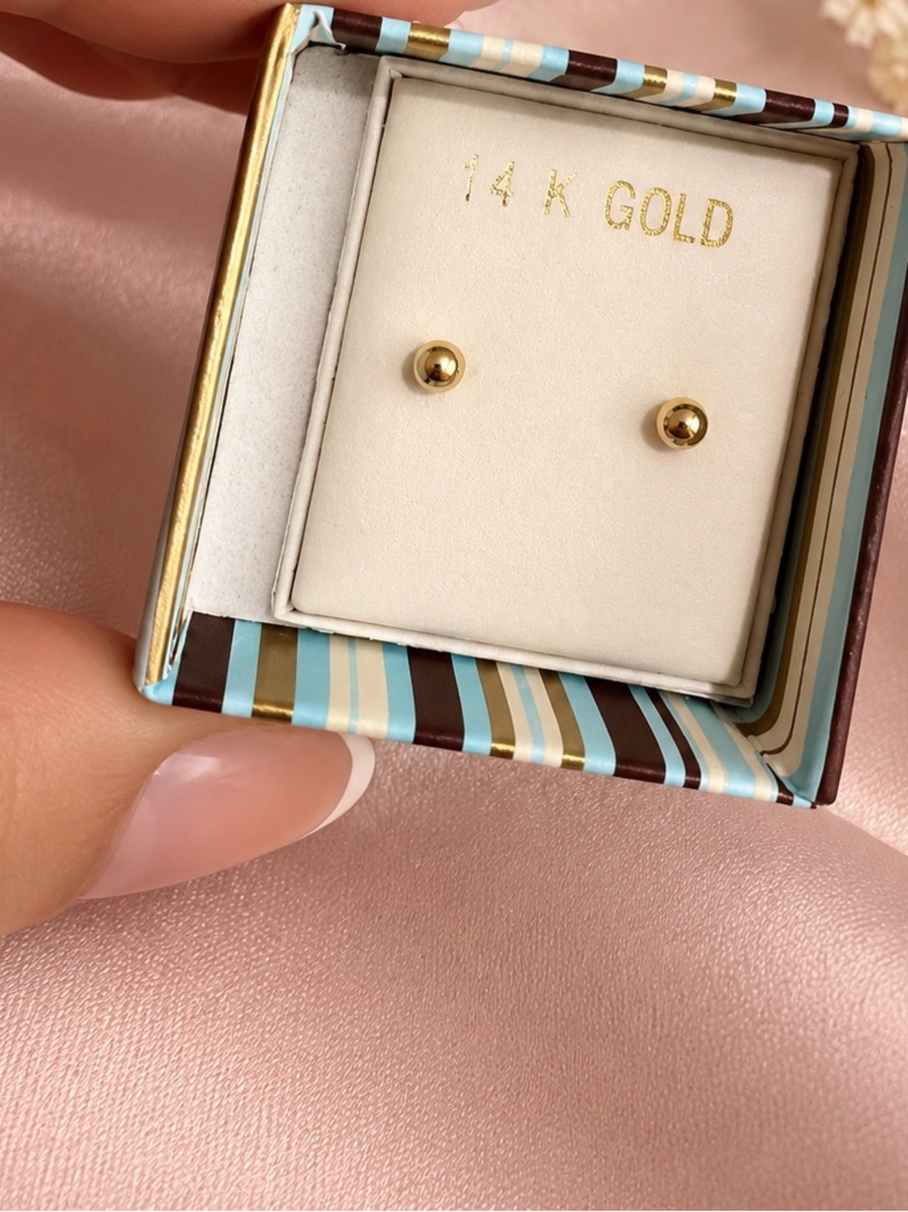 2mm tiny baby studs 14K Gold Ball Stud Earrings - Classic Gold